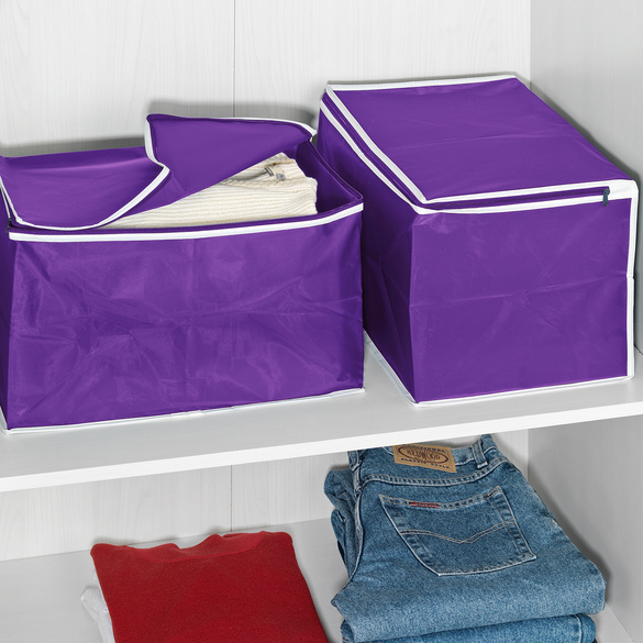 2 boîtes de rangement, violet