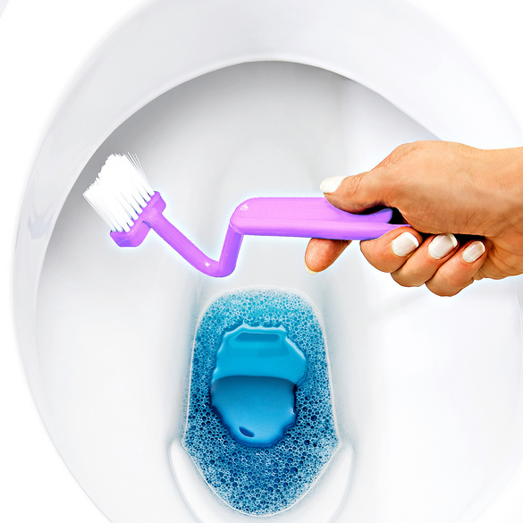 Brosse WC coudée