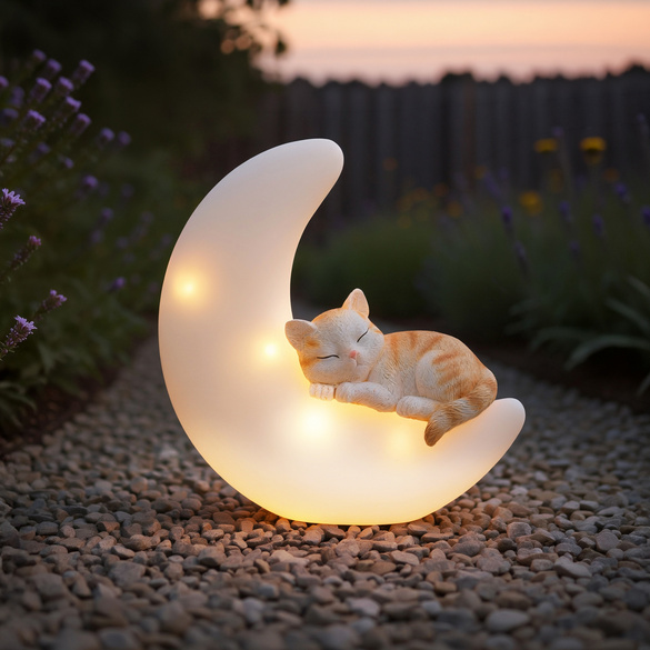 Vitrine Magique Chat solaire sur la lune