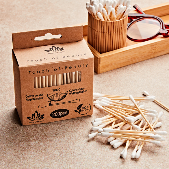 200 Cotons-tiges Bois 15cm - Bout Pointu Manucure Maquillage Nettoyage
