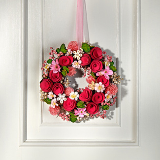 Couronne De Fleurs En Rotin Avec Mousse – Décoration Murale Ou De Table, Naturelle, Pour Toutes Les Saisons (Noël, Pâques, Mariage…)