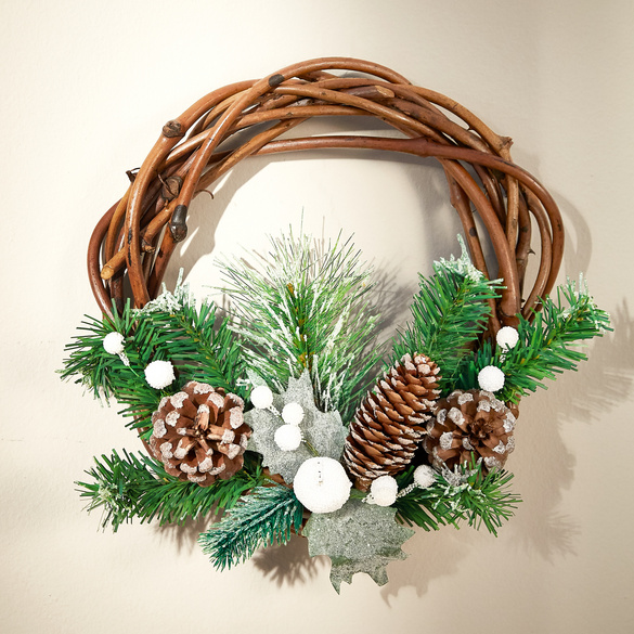 8 Couronnes De Noël En Rotin Naturel 8 Et 12cm - Pour Décorations DIY, Porte, Mur, Fêtes (lot De 8)