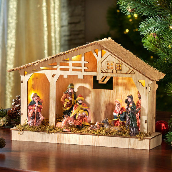 Crèche De Noël LED | Vitrine Magique