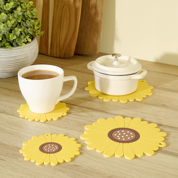 Dessous de plat « Tournesols » – lot de 4 Basilico