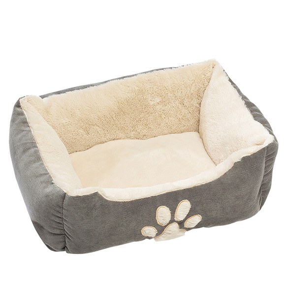 Grand lit pour animaux de compagnie, gris