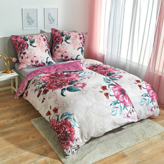 Housse De Matelas 2 Places Bleue Vintage – Motif Floral Et Lavable