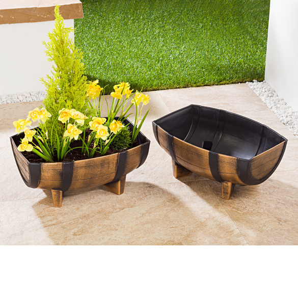 Lot de 2 bacs demi-fût