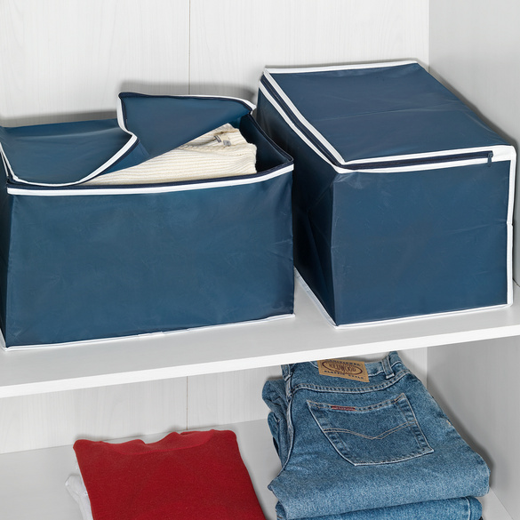 Lot de 2 boîtes de rangement, bleu