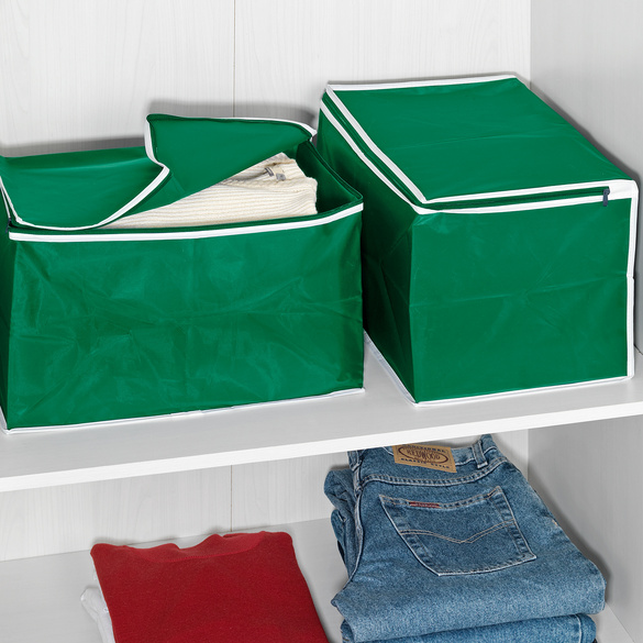 Lot de 2 boîtes de rangement, vert