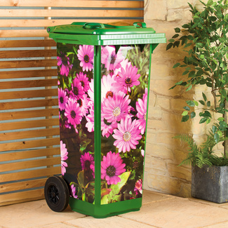 Peacoblue Lot De 2 Feuilles D'autocollants Pour Poubelles à Roulettes, Roses Et Gerbera, 38,1 X 81,3 Cm, Imperméables Pour Poubelles, Allée, Jardin, Décoration Intérieure Et Extérieure