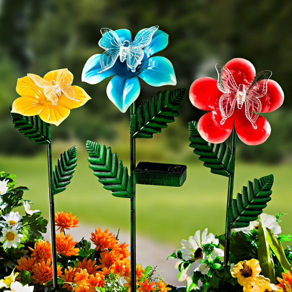Lot de 3 fleurs solaires