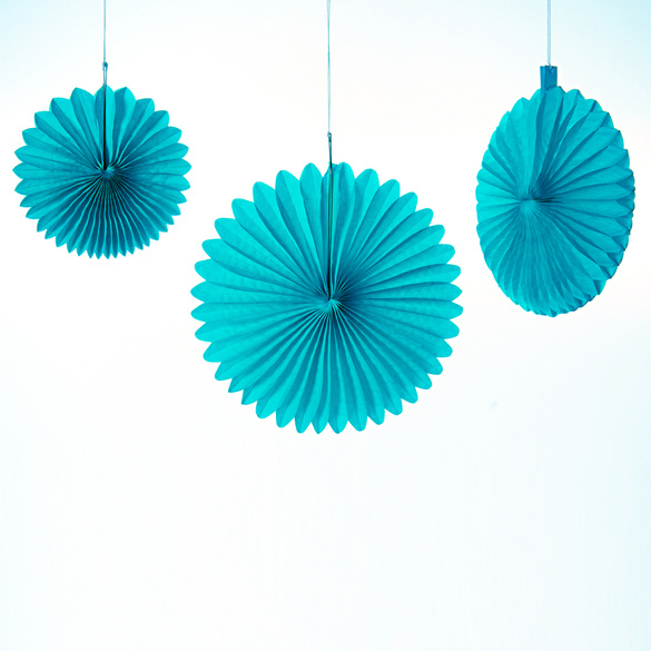 Lot de 3 lampions, bleu