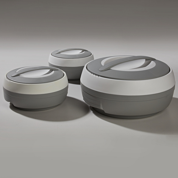 Lot de 3 plats isothermes, gris