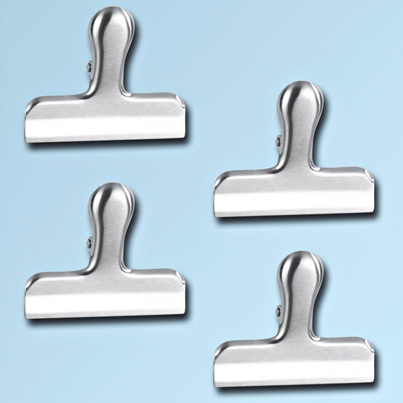 Lot de 4 pinces pour sachets en inox