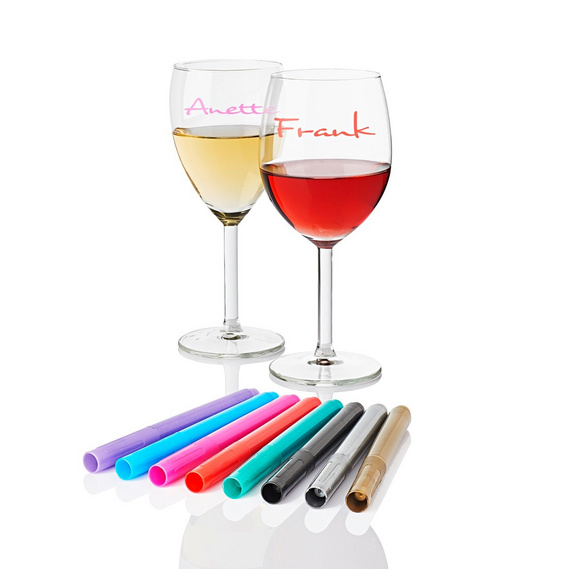 Lot de 8 marqueurs verre