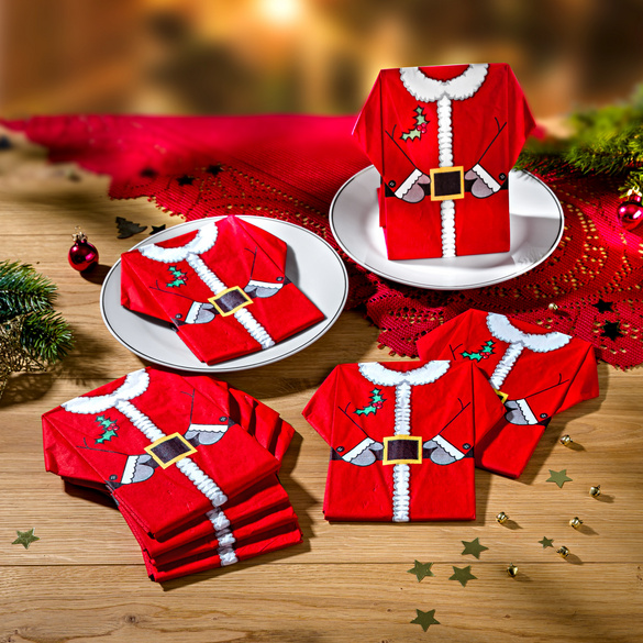 Lot de 8 serviettes Père Noël