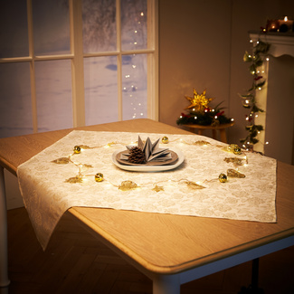 Chemin de table en coton Magie de Noël - Blanc- 3m*28cm : Décoration Table  Noël sur Sparklers Club