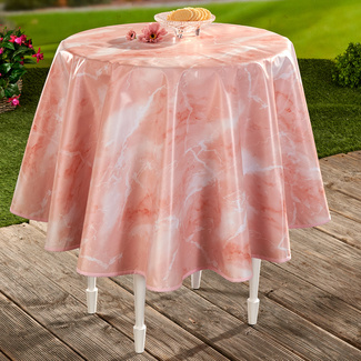 Nappe transparente motif rose 140 cm