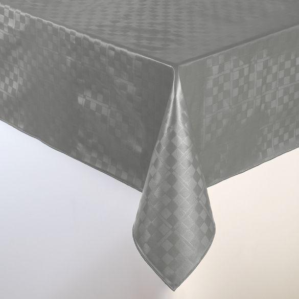 Nappe En Toile Cirée 180cm - CARREAUX CIMENT Gris - France