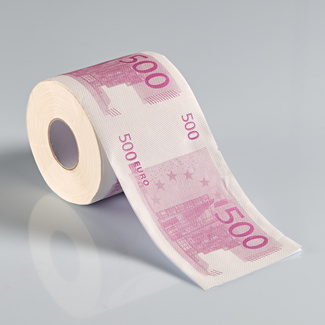 Papier Toilettes en Forme de Billet de 500 Euros