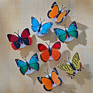Lot de 24) stickers muraux papillon 3D, lumières clignotantes