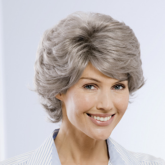 Perruque Femme Courte - Blond Foncé Mèches Claires - Bouclée - Synthétique - Taille M - Neuf Avec étiquettes
