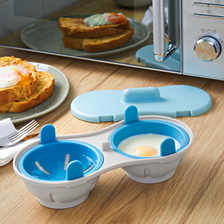 Cuiseur à Œufs Micro-ondes 4 Œufs – Forme Canard Mignon, Œufs Durs/Mollets En Quelques Minutes, Gadget Cuisine Pratique