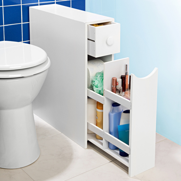Rangement de salle de bains, blanc