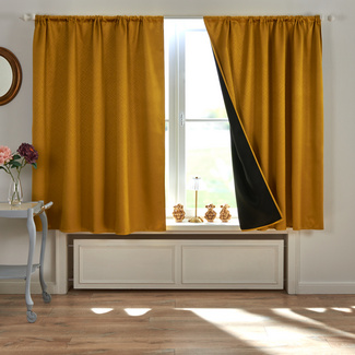 Rideaux Cantonnière Pour Porte Fenêtre Semi-Transparent Cuisine Rideaux Courts Pour Café/Salon/Salle De Bain Tringle Pocket Demi Drapes Avec Pompons (Longueur 140cm, Largeur 60-260cm