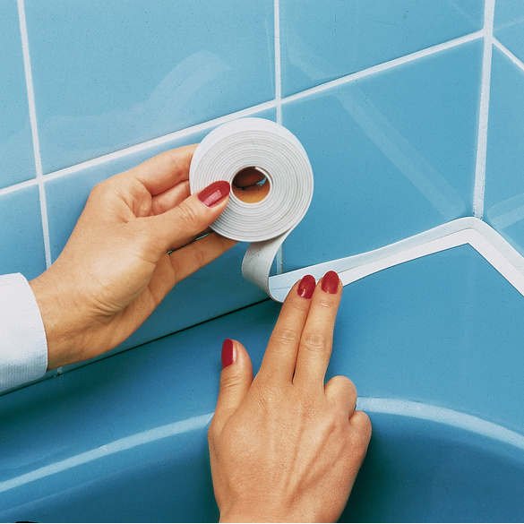 Ruban d'étanchéité autocollant pour douche, salle de bains, blanc