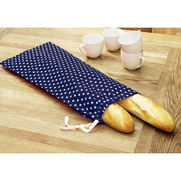 Sac à pain, bleu-blanc