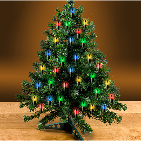 Sapin avec 80 lumières colorées