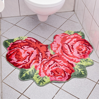 Tapis De Douche Antidérapant - Courbe, Lavable, Polyester, Sécurité Salle De Bain