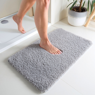 Tapis De Douche Antidérapant – Absorbant, Lavable, Style Courbe Pour Sécurité Salle De Bain