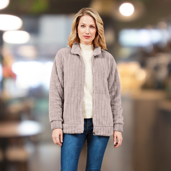 Veste en flanelle, taupe