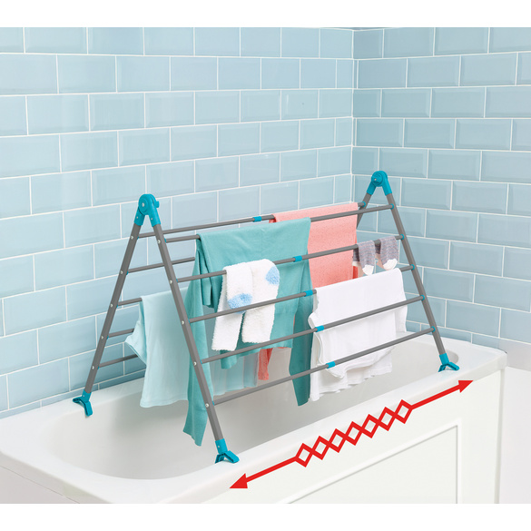 Séchoir à Linge Baignoire étendoir Stable Multipositions – Acier Inoxydable Anti-rouille – Pliable