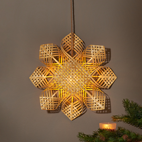 Étoile en bambou LED