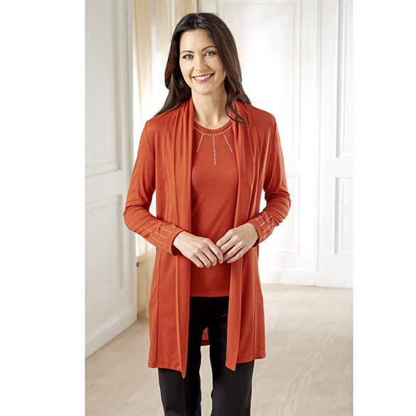 Gilet avec strass, rouge Amélie di Santi