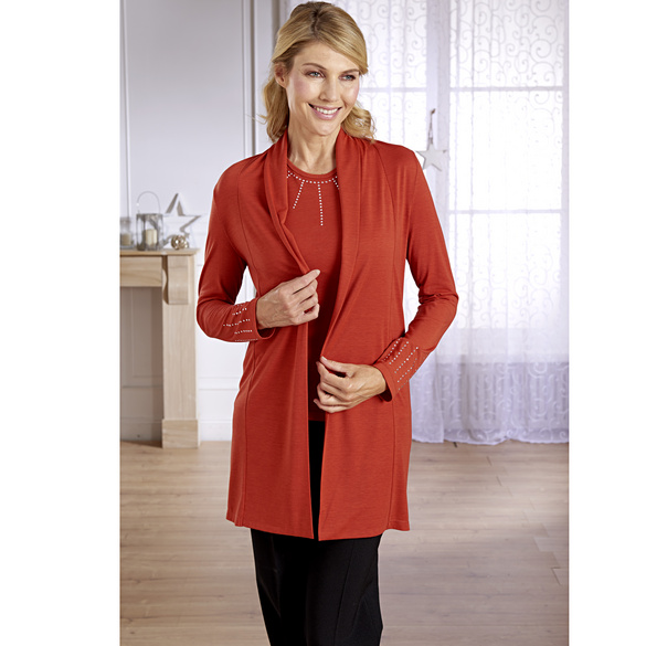 Gilet avec strass, rouge Amélie di Santi