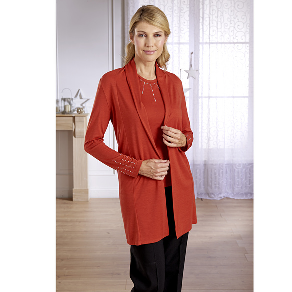 Gilet avec strass, rouge Amélie di Santi