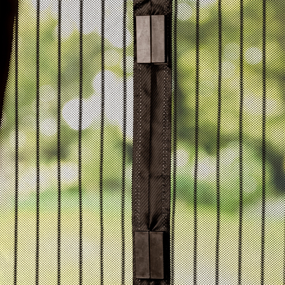 Rideau-moustiquaire pour porte de balcon, noir