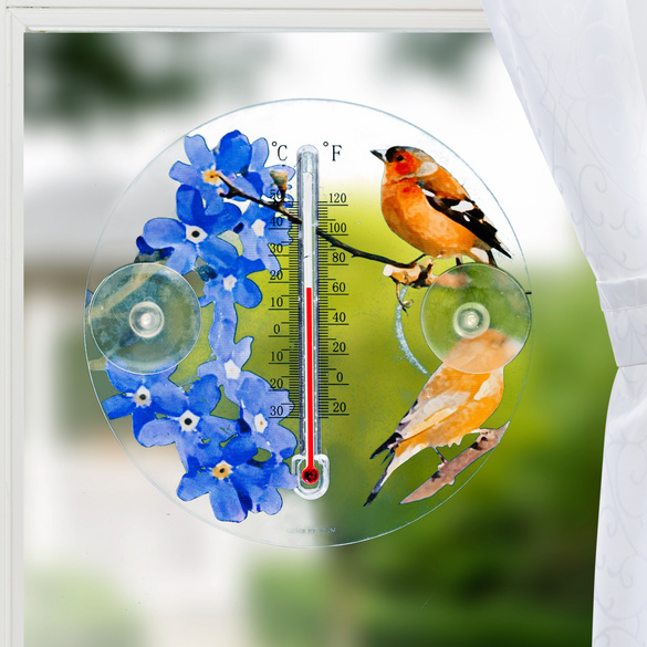 Thermomètre "Oiseaux et Fleurs"