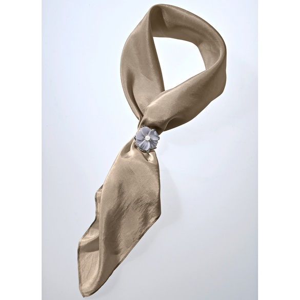 Broche attache-foulard, coloris argent