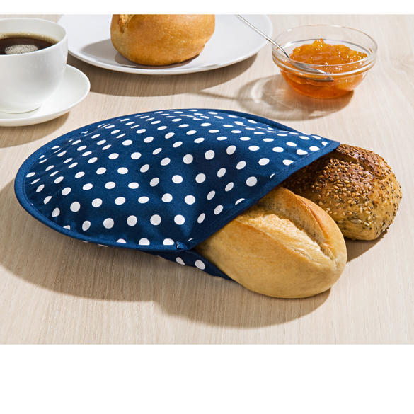 Réchauffe-pain spécial micro-ondes, bleu à pois