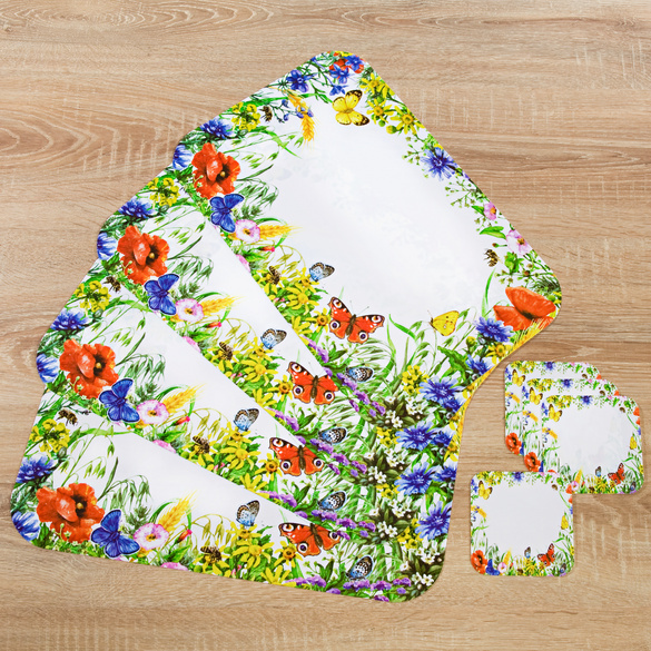 Sets de table Fleurs sauvages 12 pièces