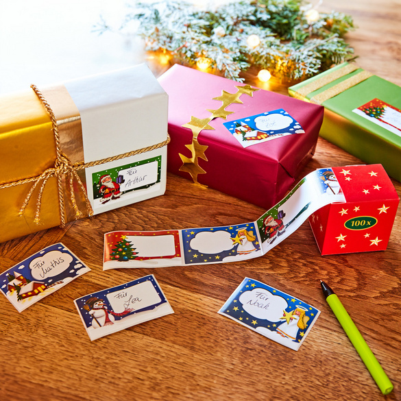 Lot de 100 étiquettes de Noël