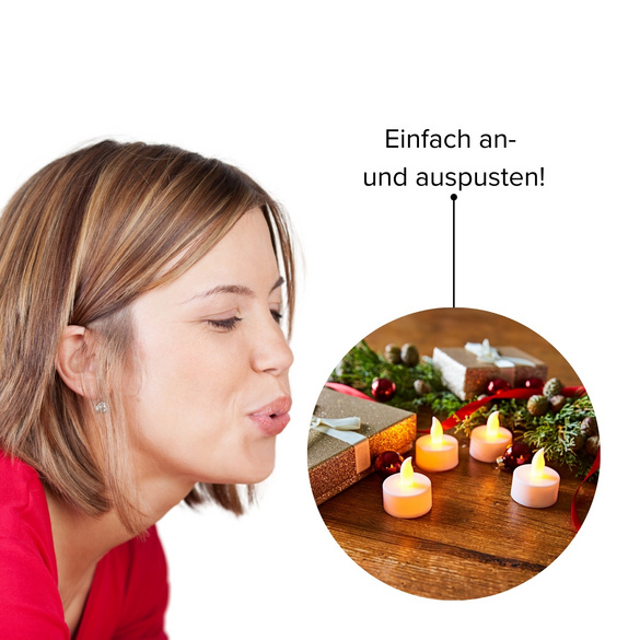 Lot de 4 bougies chauffe-plats LED à piles