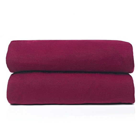 Lot de 2 draps housse, violet 100 x 200 cm