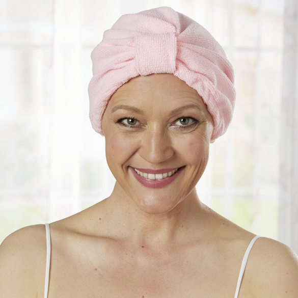 Bonnet de séchage en microfibre, rose