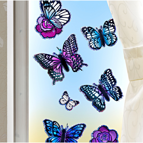 Stickers Papillon 3D, lot de 8
